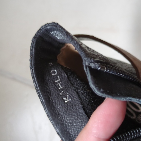 Miz Mooze Kahlo Peep Toe Wedge Leather Booties Adjustable Strap Euro 38 US 8 - Picture 6 of 11